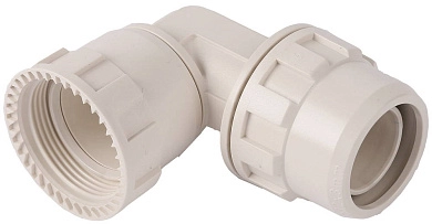 Переходник "ШиреФит" угловой 90° "накидная гайка - штуцер с гайкой", 32мм (51482-32) ЗУБР