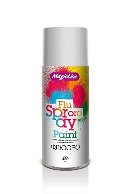 Краска аэрозольная  белая флуоресцентная (265г) MAGICLINE