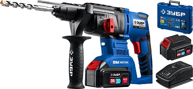 Перфоратор аккум. PB-260-42 (SDS-plus, 20.0 В, 2 акк. х 4.0 А/ч, 3.0 Дж, чем.) "Профессионал" ЗУБР