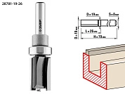 Фреза паз. прямая с верх. подшип., D=19 мм, раб. дл.-26 мм, хв.-8 мм, d-19 мм (28781-19-26) ЗУБР
