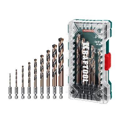 Набор сверл по металлу 3.0-10.0 мм, HSS, 10шт., хвост. НЕХ 1/4", класс A1 (29652-H10) KRAFTOOL