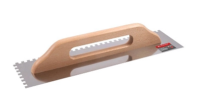 Гладилка нерж. зубчат. 130х480мм, зуб 8мм, дер. рук. (KL0804-08) KLASSE