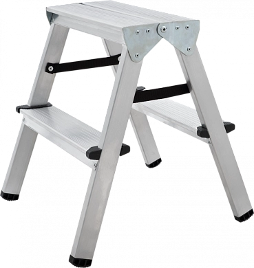 Лестница-стремянка алюм. двухсторон., серия NV1120 (2 ступ. 43/47 см, 1.8 кг) (1120202) Новая высота