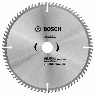 Диск пильный 250х30х3.0/2.2х80 Eсо AL (2 608 644 393) BOSCH