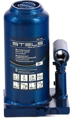 Домкрат гидравлический бутылочный телескопический, 6т, h подъема 190–480мм (51141) STELS