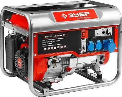 Генератор бензиновый ЗЭСБ-6200, 6200Вт ЗУБР