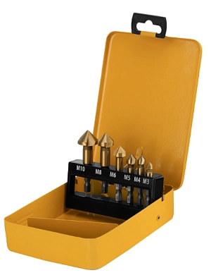 Набор зенковок HSS, M3-M10, 6 пр. (72313) DENZEL