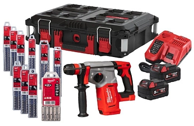 Перфоратор аккум. M18 BLHX100P-502P (18.0 В, 1ак.х5.0А/ч, SDS-plus, 2.3 Дж, кейс) Milwaukee