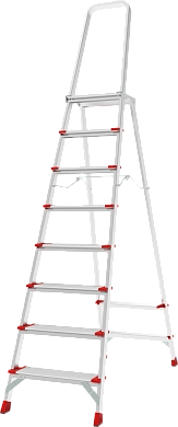 Лестница-стремянка алюм. с дугой и складн. площадкой NV3137 (8 ступ. 176/249см, 10.4кг) Новая высота