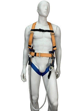 Пояс удерживающий с наплечными набедренными лямками УС-2аВЖ (740-1440мм, строп канат, длина 1,40 м)