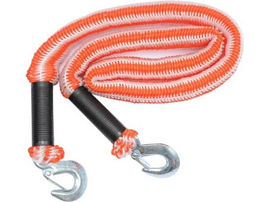 Трос буксировочный плетеный синтетический в комплекте с крюками (2500кг)(82225) VOREL