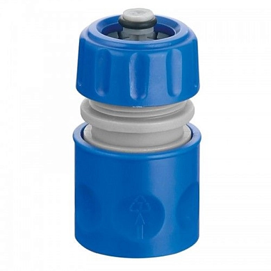 Соединение Быстросъемное 1/2" с аквастопом для поливочного шланга на КАРТОНКЕ (HD-G6202) H-D