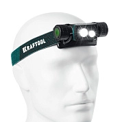 Фонарь налобный светодиодный аккум., 1000 Лм, 180 метров, 4 режима, 3 в 1 "KH-7" (56450) KRAFTOOL