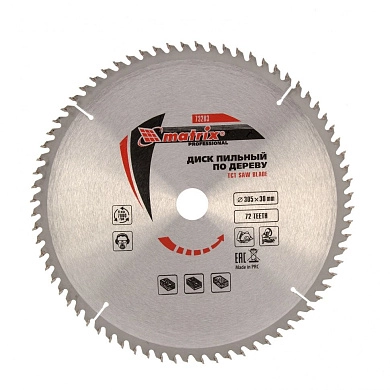 Диск пильный 305х30х72T по дереву (73283) MATRIX