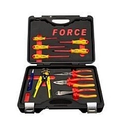 Набор инструментов диэл. (отверт., плоскогуб., кусач.), 10пр. (51016N) FORCE
