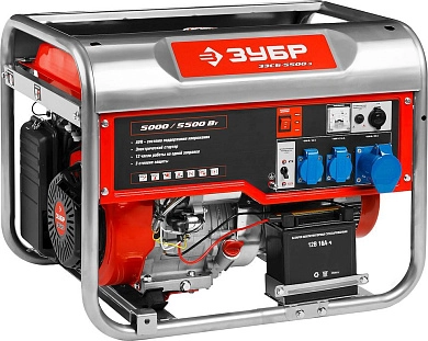 Генератор бензиновый с электростартером ЗЭСБ-5500-Э, 5500Вт ЗУБР