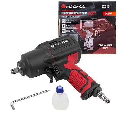 Гайковерт ударн. пневм. "Twin Hammer'' с регулировкой (1/2", 1450 Нм, кор.)(F-82549) Forsage
