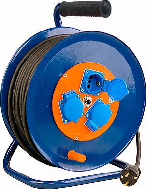 Удлинитель на катушке 50м (КГ 3х1.5мм2, 3,5кВт/16А, IP44, 3 р., 220В, мет. кат) УХз16-003