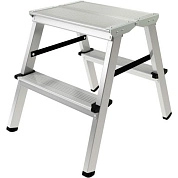 Лестница-стремянка алюм. двухсторон. с площадкой NV2120 (2 ступ. 44см, 2.4кг) Новая высота