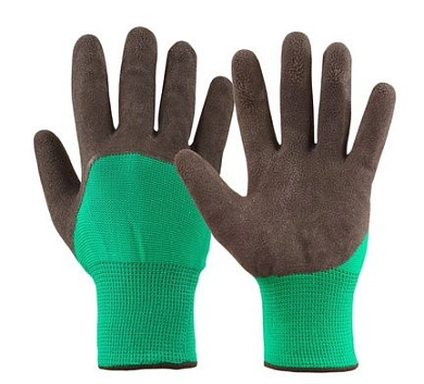 Перчатки нейлоновые бесшовные 15 кл. со вспененным латексным покрытием