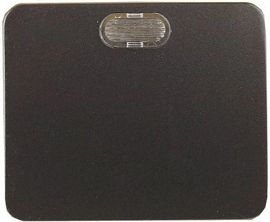 Выключатель СВЕТОЗАР "ГАММА" с подсветкой, одноклавишный, без вставки и рамки, цвет темно-серый мета