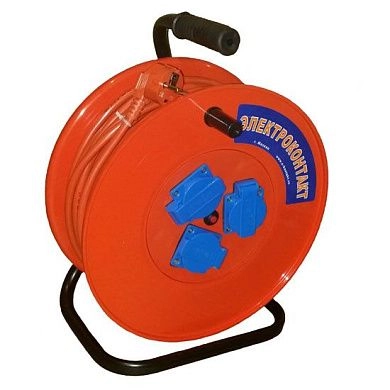 Удлинитель на катушке 40м (КГ 3x1,5мм2, 3,5кВт, IP44, 3 р., 220В, пласт. кат) (10203)