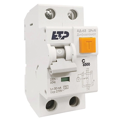 Автомат дифференциальный АД-63 (230В 1P+N 32A/30мА (C) 6кА) 19056 ETP