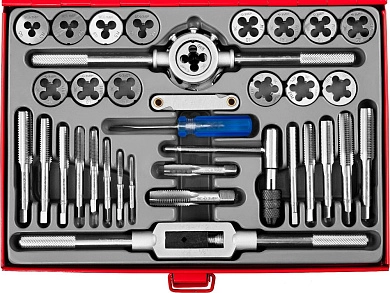 Набор метчиков и плашек М3-М12, 35пр., 9ХС "МАСТЕР" (28117-H35_z01) ЗУБР