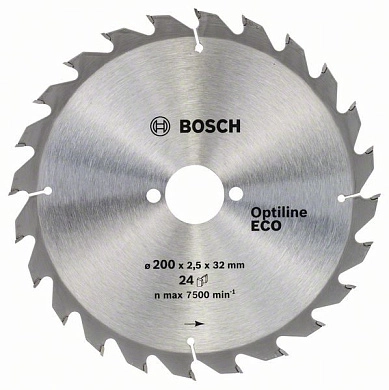 Диск пильный 200х32х2.5х24 Optiline Wood Eco (2 608 641 791) BOSCH