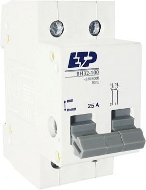 Выключатель нагрузки ВН32-100 (230/400В 2Р 25А 12кА) 12318 ETP