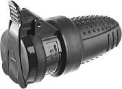 Розетка "ПРОФЕССИОНАЛ" электрическая обрезиненная, 16А/250В, IP44, черная (55187-B) ЗУБР