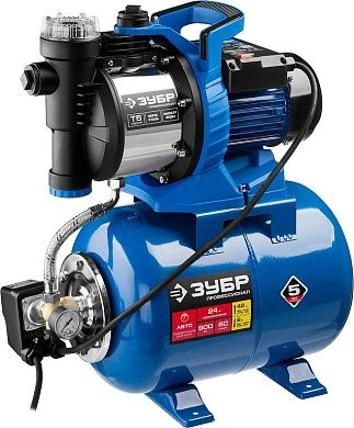 Станция насосная Т5 автоматическая, ЗУБР Профессионал НАС-Т5-900-С, 900Вт, 60л/мин, напор 42 м, бак