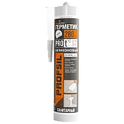 Герметик силиконовый санитарный "Profsil" 280мл прозрачный туба БелИНЭКО