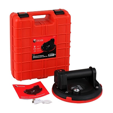 Присоска аккумуляторная с манометром DIAM 205 мм, 150 кг грузоподъемность