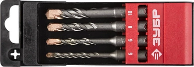 Набор сверл SDS-plus, 4шт.: 5х110, 6х110, 8х110, 10х110мм "Профессионал" (29314-H4-1) ЗУБР