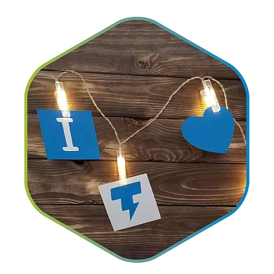 Гирлянда светодиодная (IP20 2хАА 2м Прищепки теплый белый) LKS3073 ETP