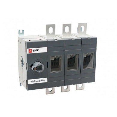 Рубильник реверсивный без рукоятки управления TwinBlock 3P (160А 380В IP30) tb-s-160-3p-rev EKF