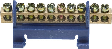 Шина нулевая, в изоляц оболочке, 6х9мм, 12 полюсов, макс. ток 100А (49805-12) СВЕТОЗАР