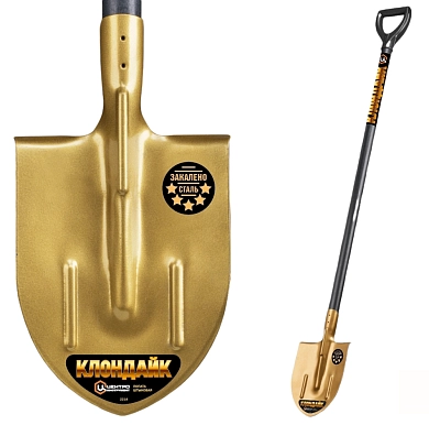 Лопата штыковая, деревянный черенок, с рёбрами жёсткости КЛОНДАЙК 20*120см (2218-Ч) ЦИ