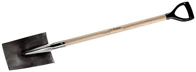 Лопата трапециевидная из нерж. стали, дерев. черенок, с рукояткой "Профессионал" (4-39412_z01) ЗУБР