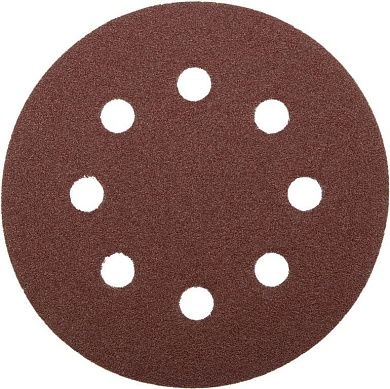 Круг шлифовальный д=115 мм, 8 отв., зерно 80, велкро осн., 5 шт. "Мастер" (35560-115-080) ЗУБР