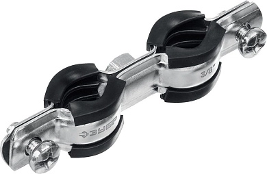 Хомут трубный двойной, 3/8, цинк, 8 шт (37890-15-19) ЗУБР