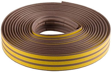 Уплотнитель резиновый самоклеящийся профиль "P", коричневый, 16м (40932-016) ЗУБР