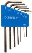 Набор ключей шестигранных 0.7-3 мм, 7пр., Cr-V (27471-H7) ЗУБР