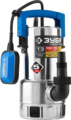 Насос погружной, дренажн. для грязн. воды (d частиц до 35мм), 550Вт (НПГ-Т3-550-С) ЗУБР