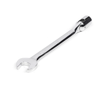 Ключ комбинированный торцевой шарнирный удлиненный, 19х19мм, хром. (121259) HORTZ