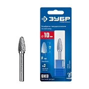Бофр-фреза твердоспл. 10х20мм тип F парабола с закругл. углом, R2.5мм, хв. 6мм (28805-10-20) ЗУБР