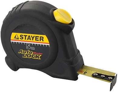 Рулетка 5м/19мм, автостоп, ABS корпус, быт. "AutoLock" (2-34126-05-19_z02) STAYER