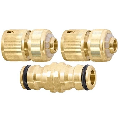 Набор для подключения шланга 1/2", (переходник, 2 соединит.аквастоп), латунный (66210) PALISAD