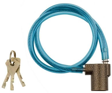 Замок навесной ЗУБР "МАСТЕР" велосипедный, дисковый механизм секрета, ключ 7 PIN, 600мм